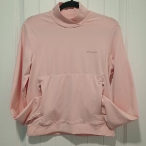 Columbia Women's Light Pink Crossover Mock Neck Pullover Medium